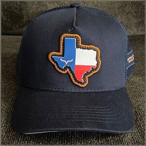 Caipira Prime Texas Country Themed Embroidered Mesh Snap-Back Navy Blue Hat